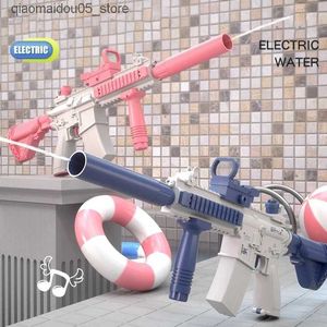 Песчаная игра в воду Fun 2024 Роман M416 Boys and Girls Electric Water Pun Полностью автоматическая стрельба из игрушки пляж Летний подарок Q240413