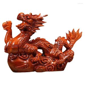 Decorative Figurines Desktop Wooden Dragon Statue Home Decoration Table Figurine Decor Animal Tabletop