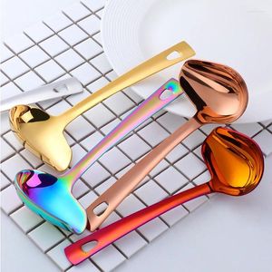 Spoons Luxury Stainless Steel Ramen Soup Spoon Home Serving Tablespoons Long Handle Tableware Style Ladle Kitchen Cooking Utensils