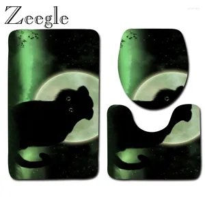 Bath Mats Zeegle Printed Animal Mat Set Pedestal Rug Lid Toilet Cover Microfiber Bathroom Foot Anti-slip Soft Floor