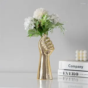 Vases Nordic Style Ceramics Vase Modern Creative Hand Flowers Arrangement Home Decor Office Desktop Living Room Ornament