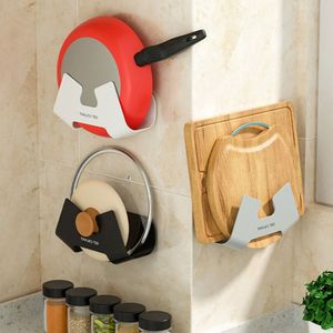 Suporte de tampa de maconha montada no suporte para suspenso para capa de panela rack de bilhete de cozinha de cozinha de cozinha plástico Organizador de cozinha