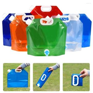 Vattenflaskor 5L Compappible Emergency Jug Container Bag fryserbar plastbärare Tank utomhus camping fällning