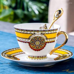 Cups Saucers Nordic Royal Classic Bone China Luxury Coffee Cup Teacups Red Tasse Vintage Creative Retro And Saucer D6D