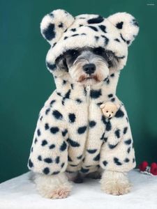 Dog Apparel Pet Winter Clothing Windproof Furry Jacket Spotted Clothes For Cat Small Schnauzer Chihuahua Akita Pug Thick