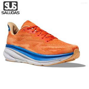 Sapatos casuais saludas originais clifton 9 homem esportes confortáveis respiráveis que não deslizam malha treinadores de malha esportiva almofadada em corrida atlética