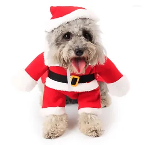 Собачья одежда для любимой одежды Рождество Рождество для маленьких собак капюшерка пальто Санта -Клаус Стоящий костюм Кот.