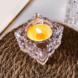 Ins Crystal Glass Creative Romantic Candle Holders Dining Dinner and Wedding Table Decorations Ornament Desktop Ljusstake