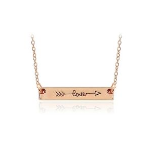 Pendant Necklaces New Arrival Lovers Necklace Love Letters Pendants Alloy Arrow Through Heart Short Chain Jewelry Gift Ship Drop Deliv Dhsia