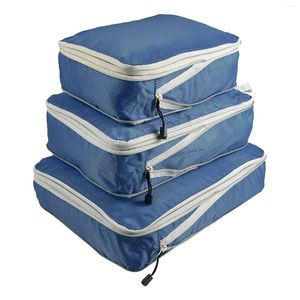 Aufbewahrungstaschen 3pcs/Set Nylonbeutelkleidung resistent mit Kompressionspackungswürfel für Koffer tragbares Wasserdicht der großen Kapazität