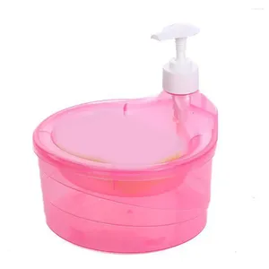 Liquid Soap Dispenser Wash Sponge Dish Brush 2 In 1 Automatic Cleaning Tools Kitchen Dishwasher Outlet Box PE Material