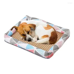 Storage Bags Dog Cooling Pad Washable Rattan Kennel Cushion Self Pads Pet Ice Mat Bed For Supplies Floor Couch