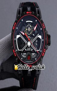 New Excalibur Spider Rddbex0784 Tourbillon Automatic Mens Watch Skeleton Dial Cristal Crystal Carbon Black Leather Store HWRD HEL7441022