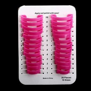 2024 26pcs/set 10 dimensioni a 10 dimensioni a forma di curva protezione per chiodo protezione vernice coperchio di dito rivestiti a prova di fuoriuscita francese clip per unghie manicure - chiodo