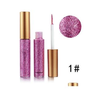 Delineador novo maquiagem handaiyan glitter líquido caneta líquida 10 cores brilho metal