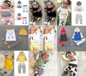 Boutique Kids Clothes Children Babies Romper Pants Twopiece Suit Småbarn Boy and Girls Clothing Set Flower Stripes 9299853820