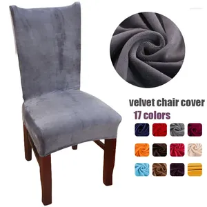 Chair Covers Soft Thick Solid Velvet Fabric Stretch For Dining Room Slipcovers Protectors