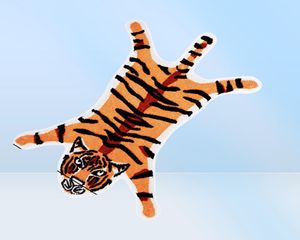 Miracille Cartoon Tiger gedruckter Teppich Nonslip Tiere Teppich für Wohnzimmertürmatten Wasserabsorption Badmatten 2102012489259