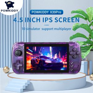 Игроки Newpowkiddy X39 Pro 4,5 дюйма IPS Screen Retro Game Console Поддержка 4K HD Out Handheld Game Players Kids's Gifts