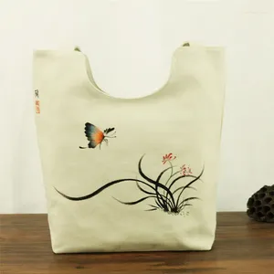 Bag Chinese Characteristics Hand-painted Ladies Shoulder Female Student Storage Washed Canvas Handmade Painting