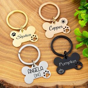 Dog Apparel 2Pcs Personalized Pet Name Tags Custom Tag Bone With In Shape Collar Accessory Lover Gift Print Medal Pendant