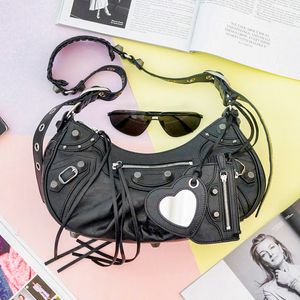 الفاخرة Le Cagole Half Moon Satchel حقائب مصممة نسائية حبال القابض الأزياء صليب الجسم حمل أكياس دراجة نارية الكتف رجالي جلدية حقيقية السفر محافظ على حقائب اليد