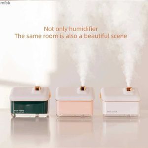 Luftfuktare snöhus luftfuktare aromatiska 300 ml mini diffusor ultraljudsatomizer färgglada LED -ljus hem skrivbord aromaterapi maskin