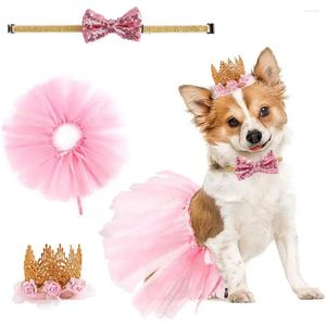 Hundebekleidung Tutu -Rock mit Bowtie Crown Birthday Party Supplies Tier Cosplay für Halloween Weihnachtsferien Hochzeit