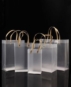 Borse in PVC glassata mezza e smerigliatura per borse regalo cosmetiche universali imballaggi universali sacchetti di plastica trasparente corda tondo 10 taglie per Choo9524291