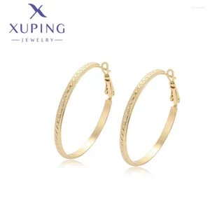 Hoopörhängen xuping smycken ljus guldfärg geometri elegant stil för kvinnor födelsedag julfest önskar gåvor x000884866