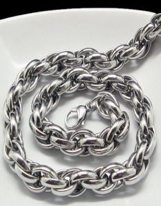 Nuovo stile mediorientale in stile mediorientale 3 316L in acciaio inossidabile in acciaio argento a corda ovale collana in uomo gioielli 9mm 200393838762