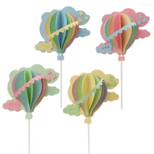 Festliga leveranser 4 st flygplan dekorationer ballon cake topper party tredimensionell 11x9 cm baby