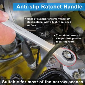 15in1調整可能ラチェットレンチキットChrome Vanadium Steel Torque Rench Socket Set for Car Repair Hand Tools