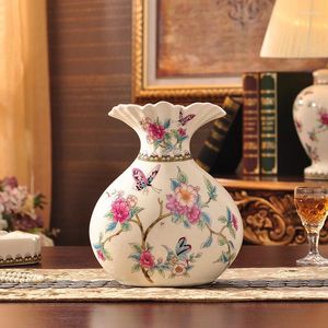 Vaser Creative Ceramic Vase Home Table Decoration Living Room Ornaments American Retro Flower Ording Container China Porcelain
