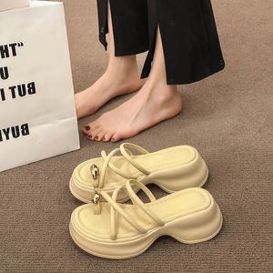 2024 Summers High Platform Women Slippers Moda SLIDES Sapatos Ladies Casual ao ar livre Praia de praia Sandalias Flip Flop 240409