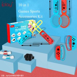 Аксессуары Switch Sports Accessories Bundle для Nintendo Switch Sport Game Joycon 9 в 1 комплект с контроллерными ремнями на запястье ракетка