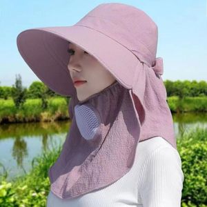 Berets Wide Rand Sun Hut Mode Sonnenschutzmittel und Schalen Beach Cap UV Schutz Verstellbares Frauengeschenk