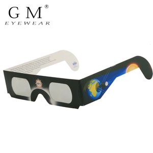 GM Eclipse Glasses CEとISO認定安全性のシェード太陽の直接眺め紙ソーラー240411中に目を有害な光線から保護する