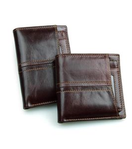 Äkta läder män plånböcker bifold korta män handväska manlig koppling med korthållare mynt pursar plånbok brun dollar 3933453