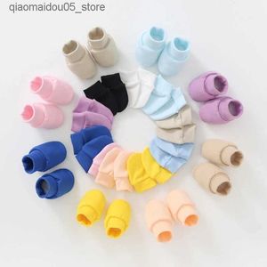 Kids Socks 2 pairs of baby and newborn soft cotton face protection gloves and foot covers set anti scratch protective gloves and socks set Q240413