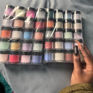 Líquidos 30jar cores aleatórias unhas acrílico pó 10g/jarra 2 em 1 unhas design de acrílico pó de pó de acrílico profissional DIY/fa90