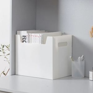Office Document File Storage Box Plastic Folding Desktop Organizer Multifunktionella böcker Sundries Storage Rack Stationery