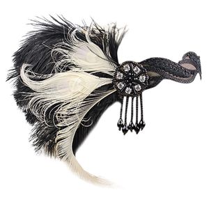 Vintage Peacock Feather Headpiece Pałące świetne flape włosy peruki bez poślizgu