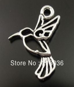 100 st antik silver kolibri fågelfluga charms hängen för smycken gör fynd europeiska armband handgjorda hantverk accessor9108956