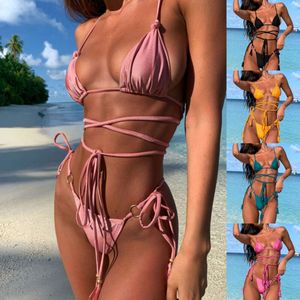 2024 Ny Bikini Triangle Soft Bag Strap Sexig baddräkt Kvinnors baddräkt