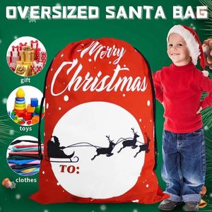 Christmas Decorations Reusable Santa Bag Decoration Premium 70x50cm Drawstring Gift Elk Sleigh Design For Party