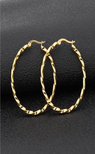 Gold Silver Black Rose gold Color Big Hoop Earrings Stainless Steel Jewelry High Engagement Earrings For Women Christmas 8617621