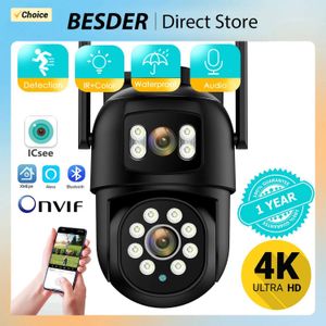 IP Kameralar 4K 8MP PTZ WiFi Kamera Çift Lens Çift Ekran Dış Mekan 4MP Güvenlik Koruması Otomatik İzleme P2P CCTV gözetim IP Kamera ICSEE 240413