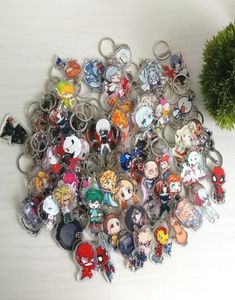 Keychain 100 Stacksbatch centenas de estilos acryl anime anime de alta qualidade chibi hanger acessórios4735041