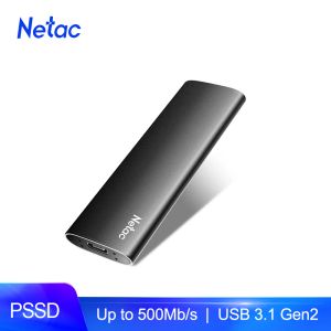 Sürücüler Netac Taşınabilir SSD 1TB 2TB 500GB Harici SSD 250GB Taşınabilir Katı Hal Sürücüsü USB 3.1 Gen2 Tip C SSD Dizüstü bilgisayar için sabit sürücü